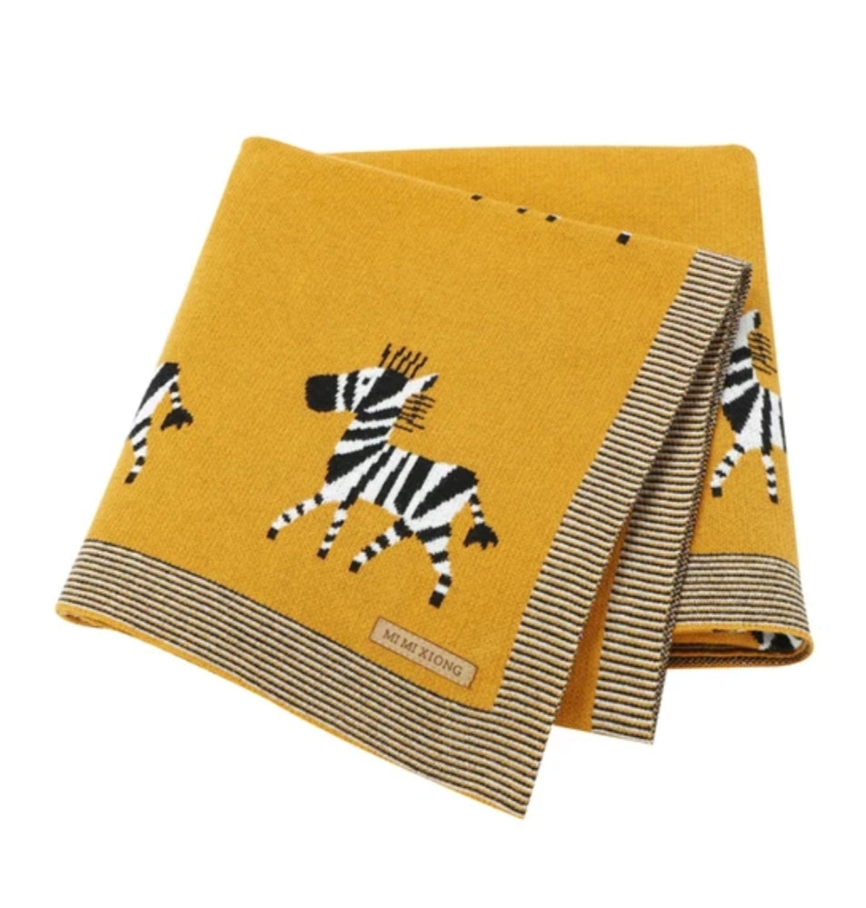 Mustard Zebra blanket