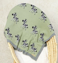 Load image into Gallery viewer, Olive green Zebra blanket