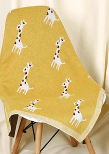 Mustard Giraffe blanket