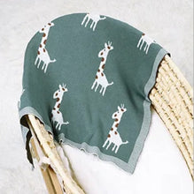 Load image into Gallery viewer, Forest Green Giraffe Blanket